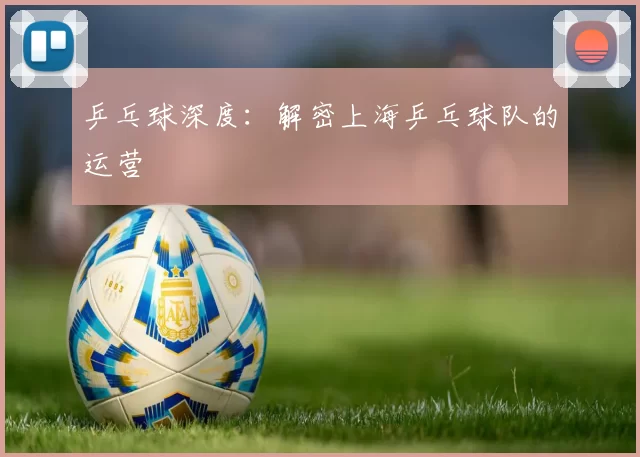 乒乓球深度：解密上海乒乓球队的运营